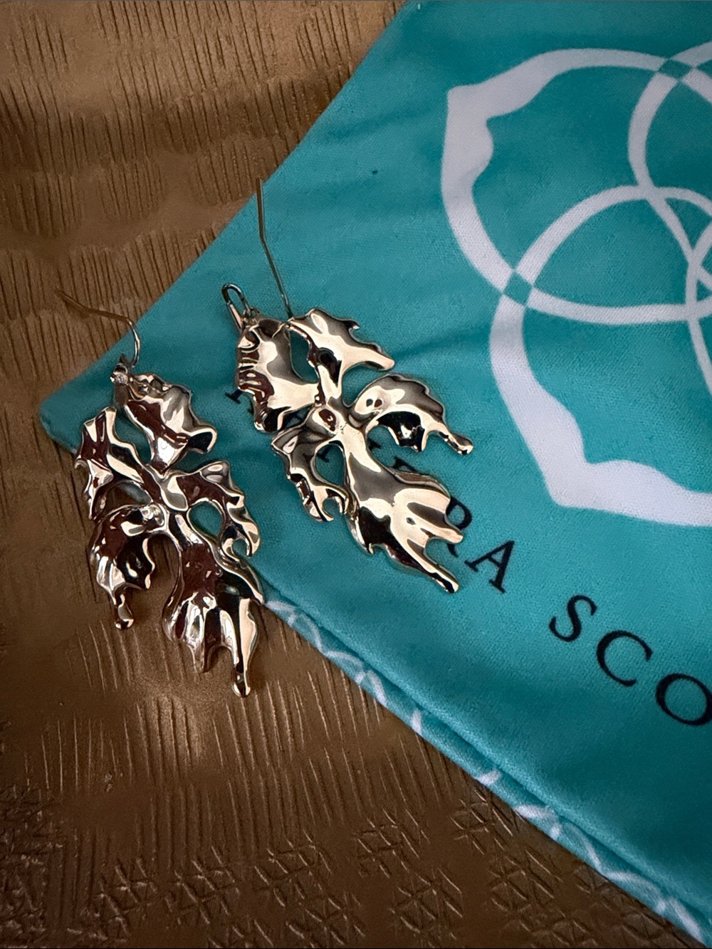 Kendra Scott Silver Organic Flame Drop Earrings